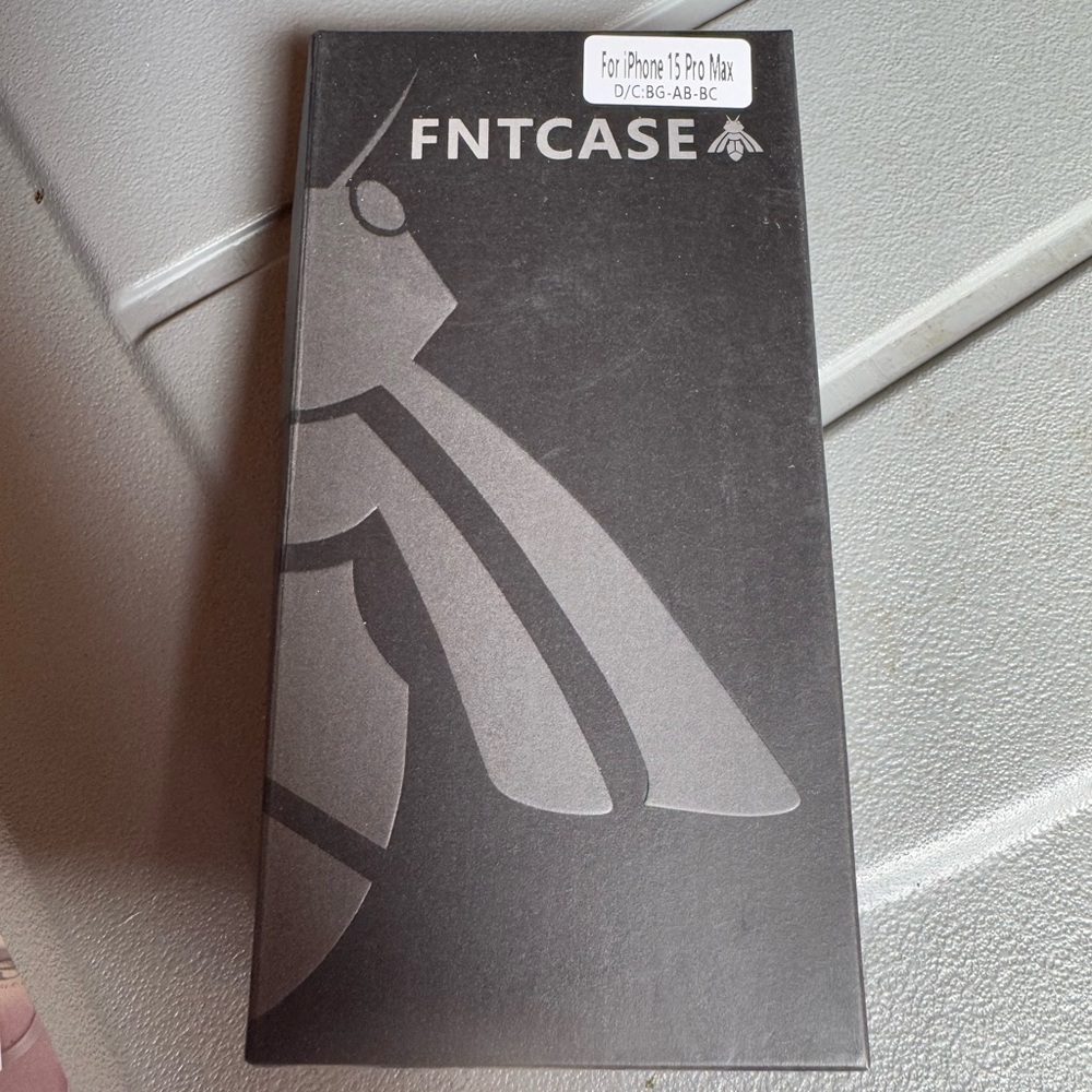 FNTCASE Black and Gray Phone Case for iPhone 15 Pro Max